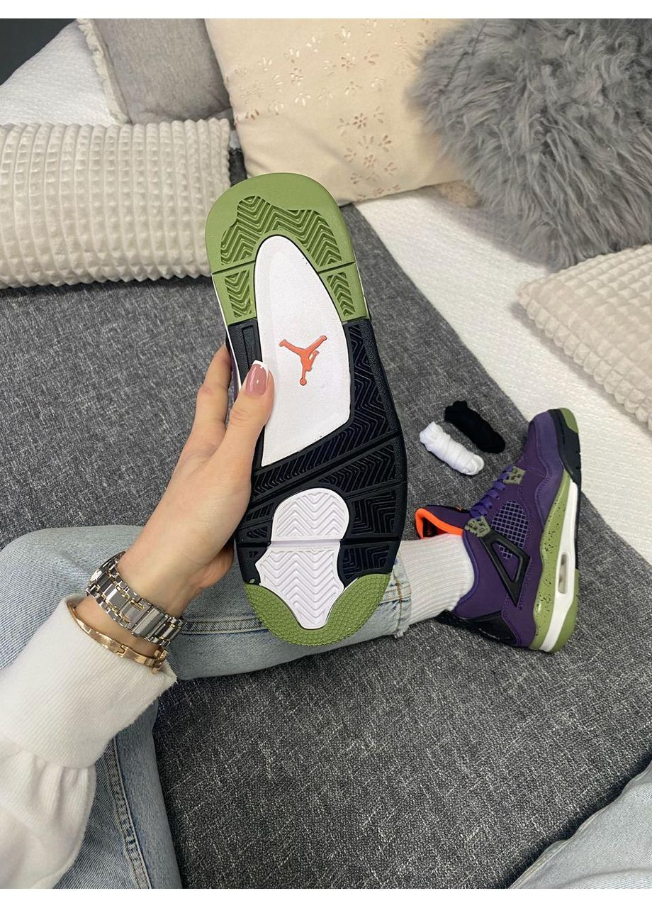 КРОССОВКИ ЖЕНСКИЕ NIKE AIR JORDAN RETRO 4 CANYON PURPLE НАЙК АИР ДЖОРДАН No Brand фиолетовые демисезоны (368867457)