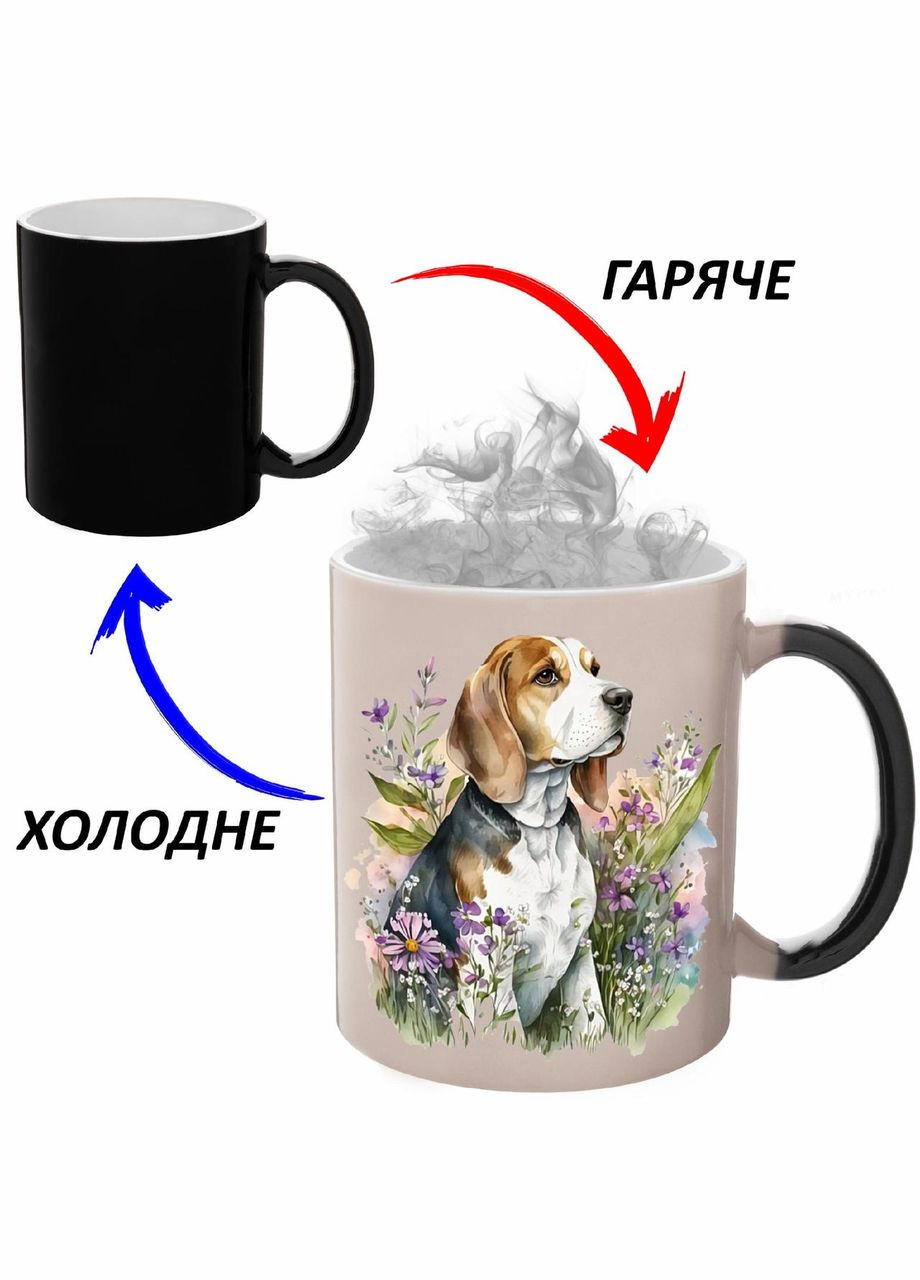 Чашка хамелон (кружка, чашка) Собака #094 Черная 330 мл No Brand (323470845)