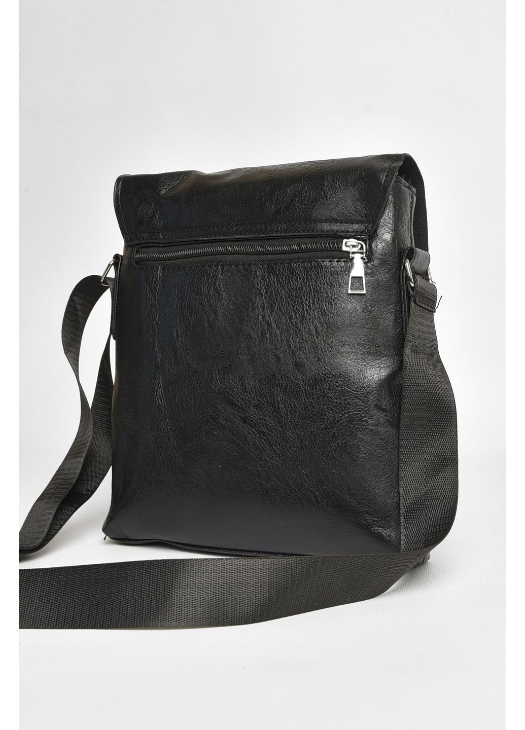 Сумка мужская через плечо из экокожи черного цвета Let's Shop (350880084)