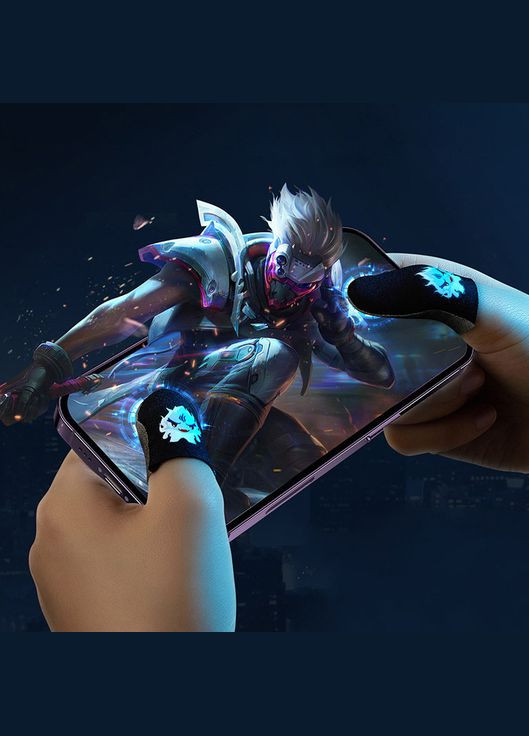 Игровые напальчники Ghost 3.0 черные для игры на телефоне смартфоне носочки для пальцев (светятся в темноте) No Brand (305199933)