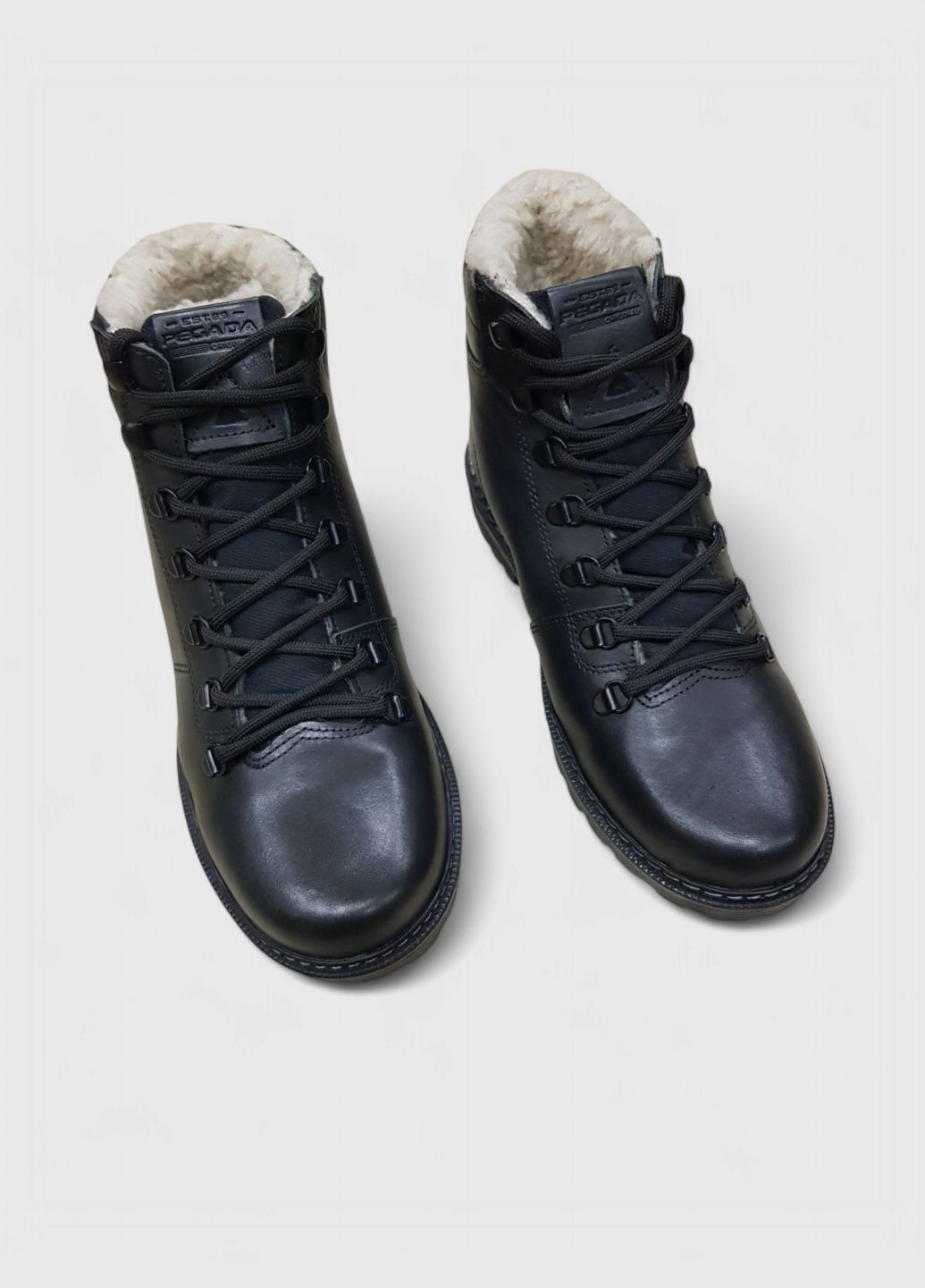 Черные зимние ботинки мужские кожаные зимние Pegada