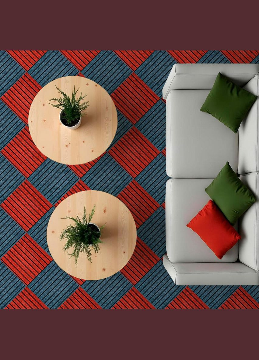 Самоклеюча плитка під ковролін бургунді 300х300х4,5мм SW-00002486 Sticker Wall (322818782)