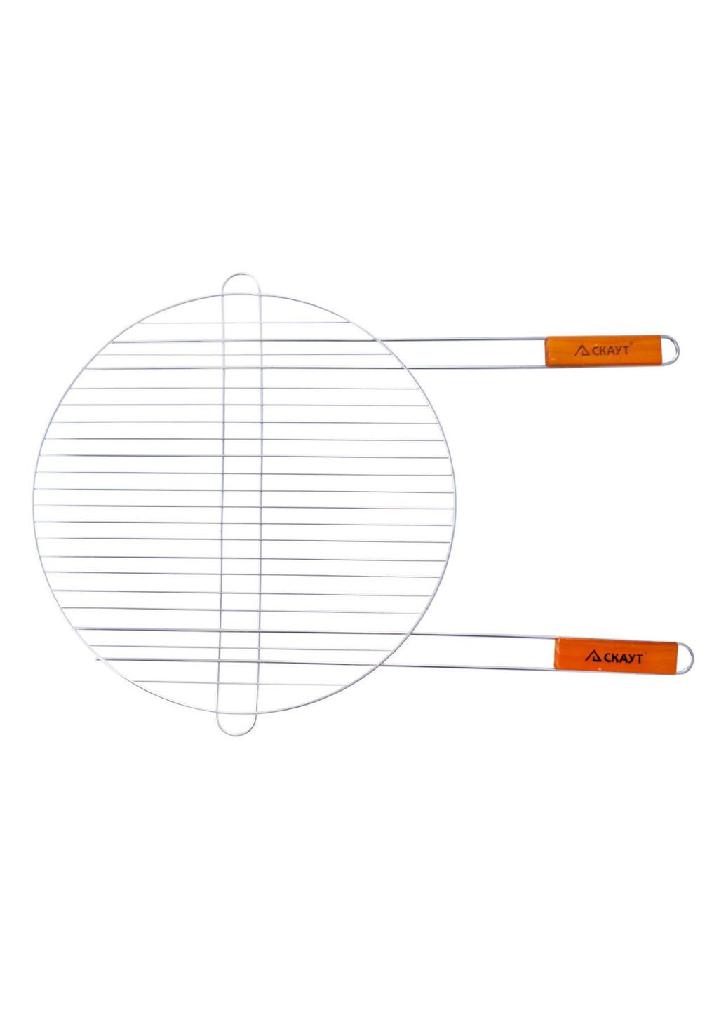 Решітка-гриль Скаут 460 мм з 2 ручками з нікельованої сталі для мангала Kamille (332986989)