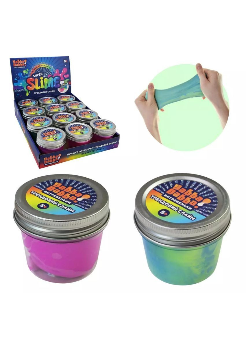 Антистрес слайм YabbaDabba двоколірний, набір 12 шт., в асортименті - No Brand YD2533 (371924639)