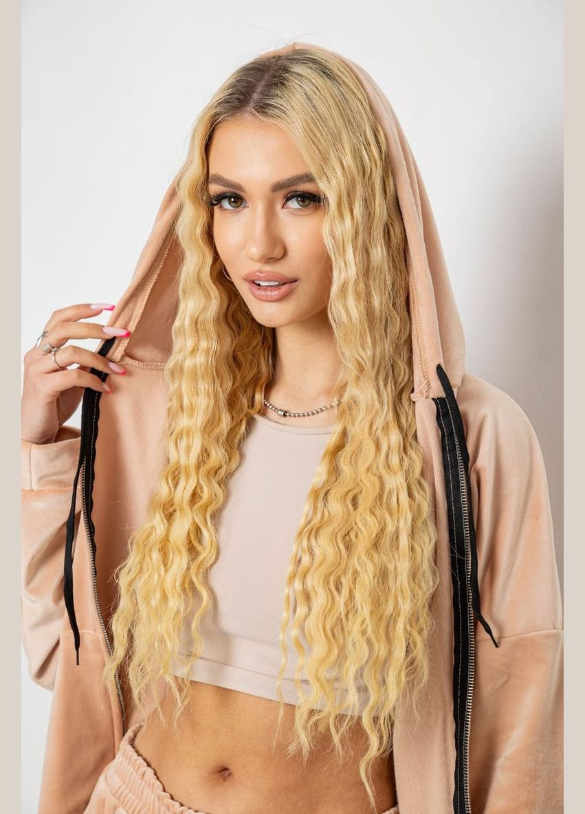 Спортивний костюм жіночий велюровий, колір темно-бежевий, Ager (327366705)