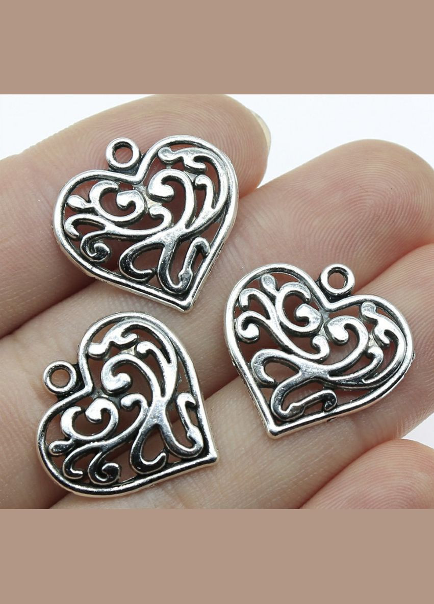 Подвеска бижутерная, шарм, Сердце ажурное, 21х21 мм No Brand (340486370)