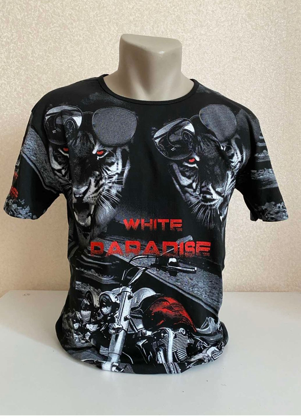 Черная летняя футболка для подростка 10-16р White Paradise