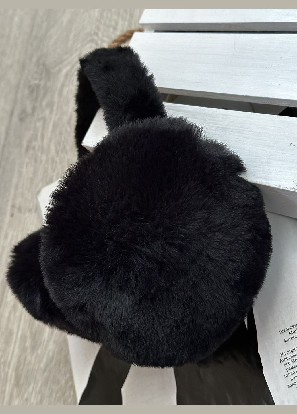 Наушники меховые пушистые складные Черный No Brand (303126427)