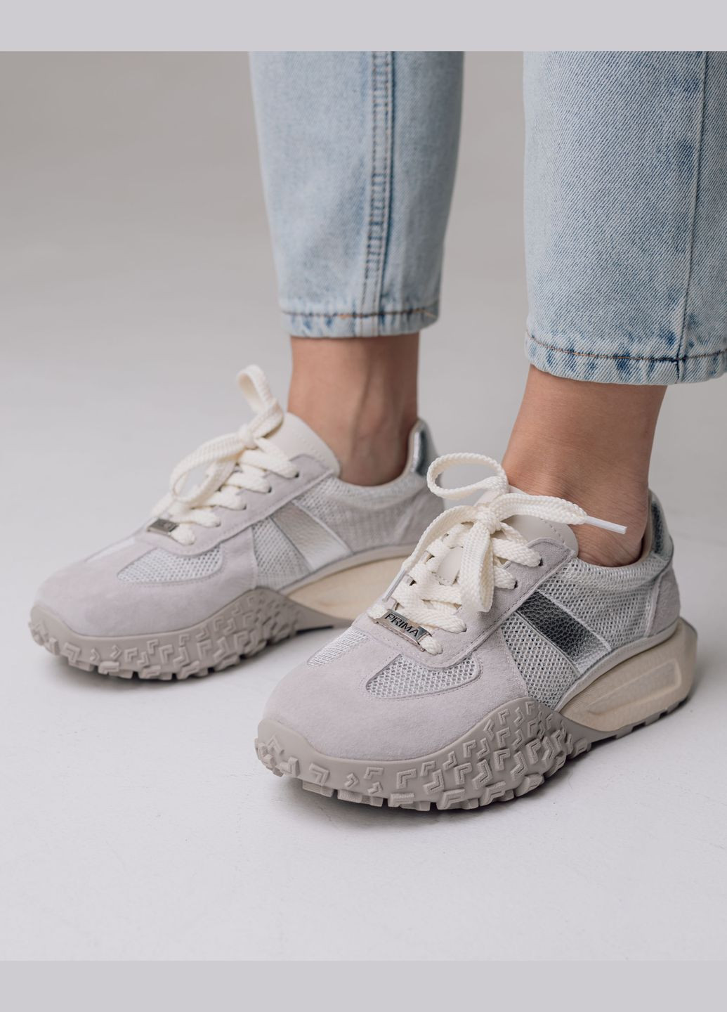 Кроссовки серые замша текстиль Prima d'Arte серые лето (322443415)
