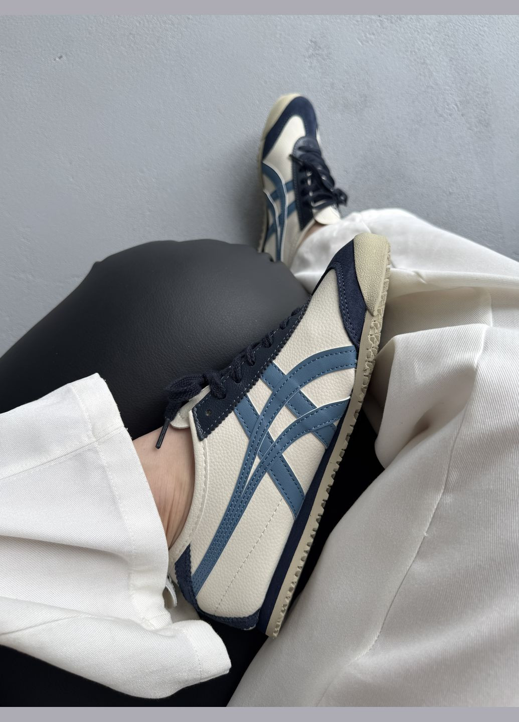 Кроссовки женские Asics Onitsuka Tiger Mexico Beige Blue | Асикс Онитсука Тайгер бежевые No Brand бежевые демисезоны (342717929)