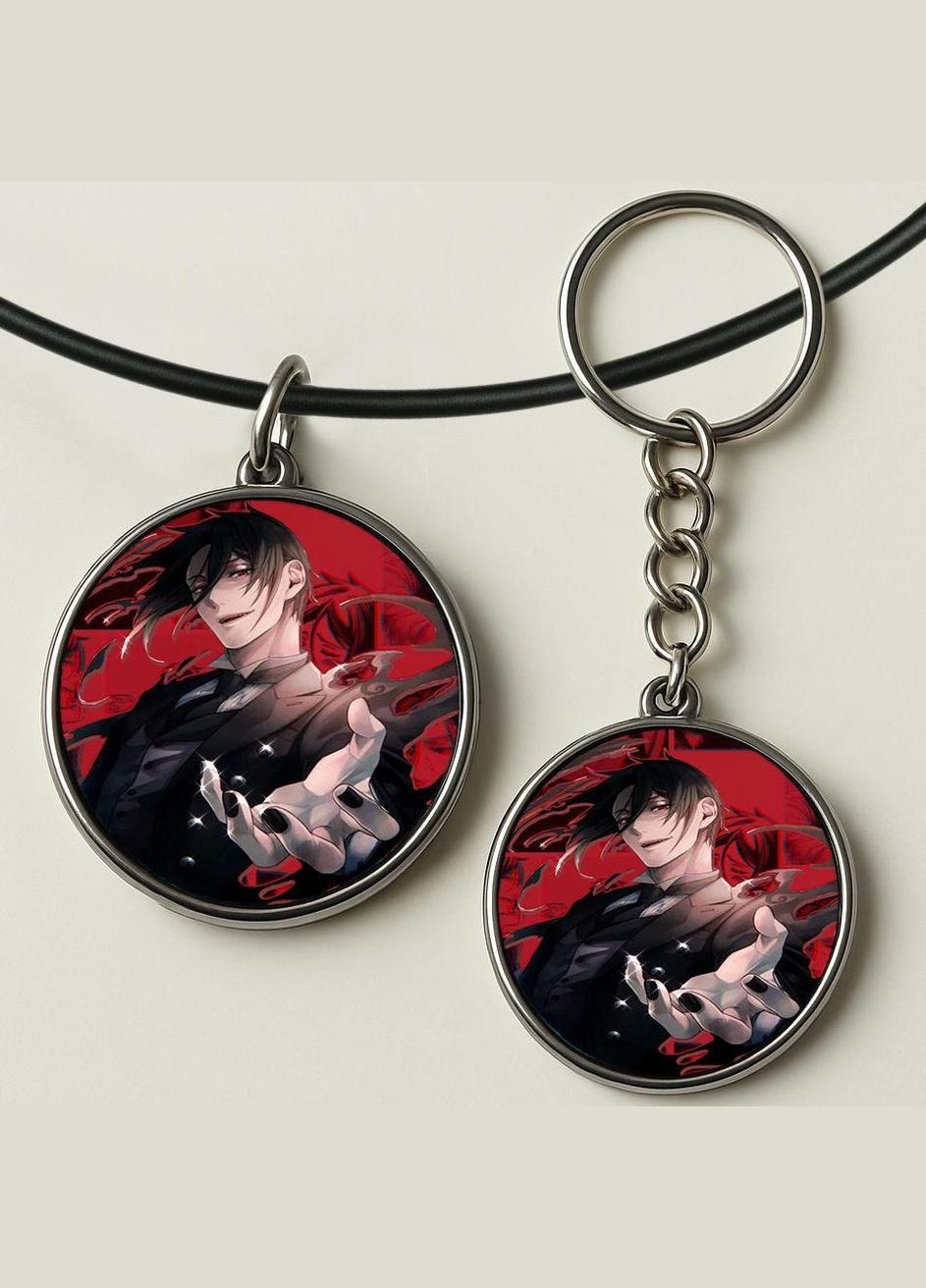 Набір підвіска (кулон) та брелок Аніме Темний дворецький #01 (подарунковий набір) No Brand (332633113)