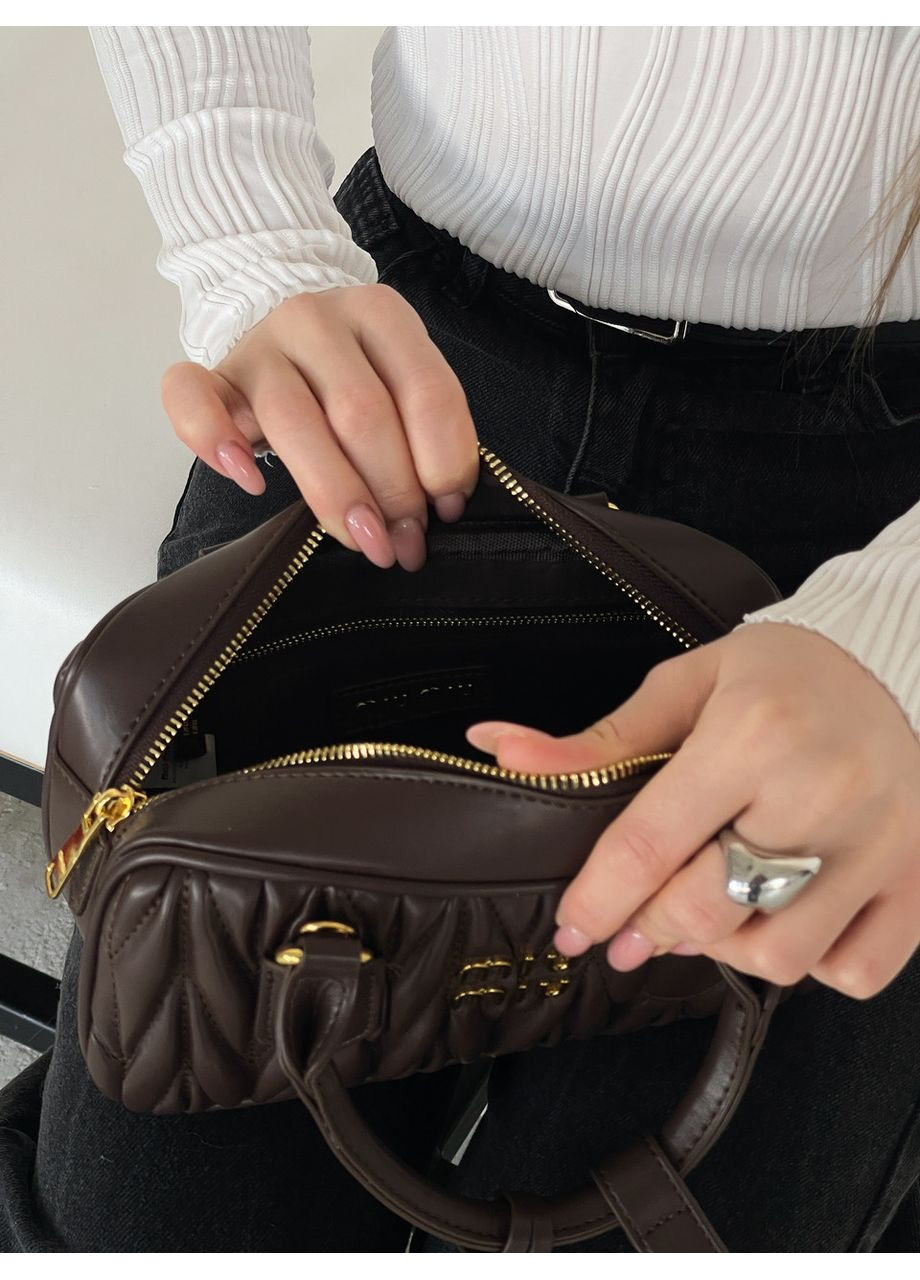 Сумка жіноча Arcadie Matelassé шоколадний крос боді No Brand (369935038)