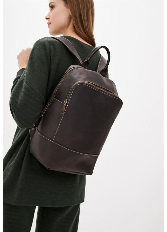 Рюкзак жіночий шкіряний 13 л міський маленький Коричневий 39763 TARWA (355884832)