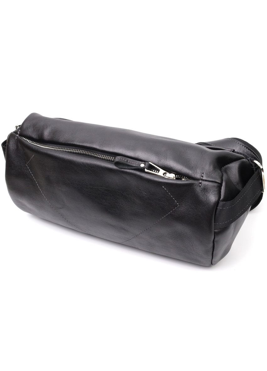 Сумка мужская через плечо бананка кожаная 11649 Черный Grande Pelle (302009169)