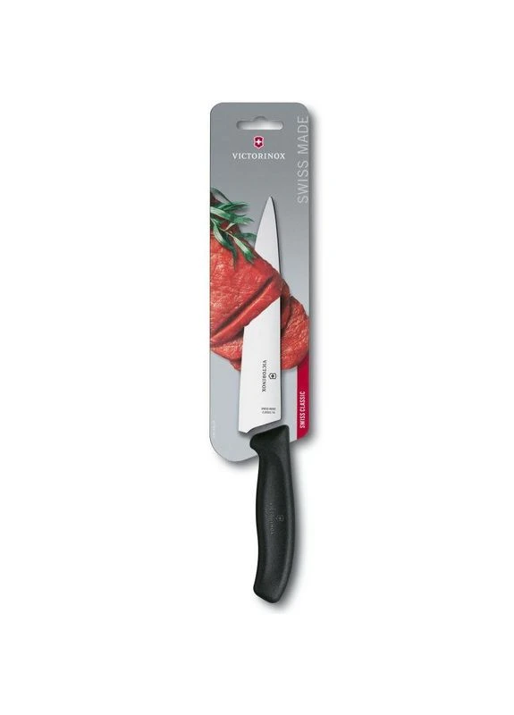 Ніж кухонний SwissClassic Carving (лезо: 190 мм), чорний блістер 6.8003.19B, нержавіюча сталь, фіброкс рукоятка Victorinox (394041453)