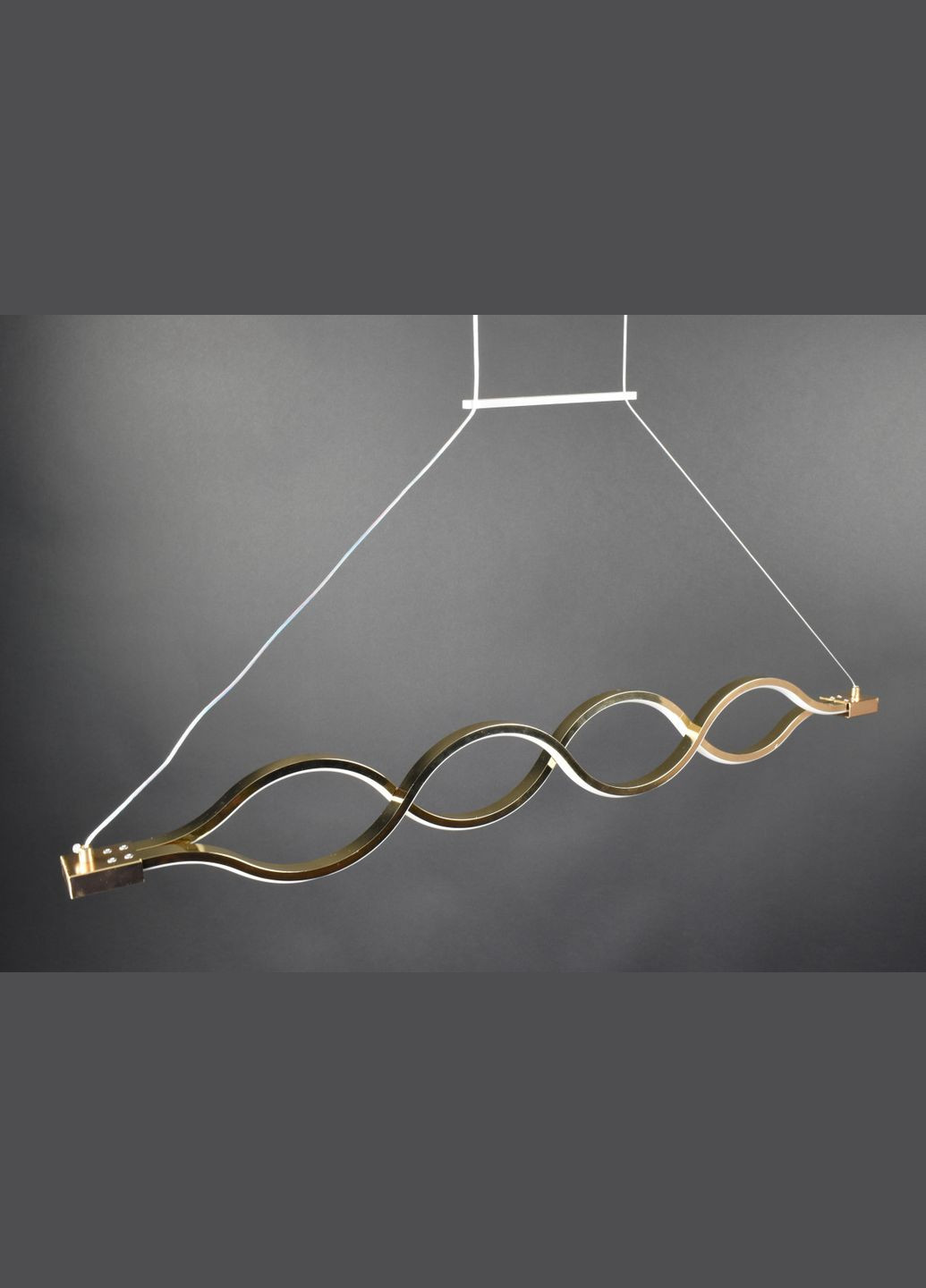 Люстра светодиодная подвесная LED светильник для квартиры на потолок лэд 27444 Золото 30-110х6х122 см. Sunnysky (364760476)