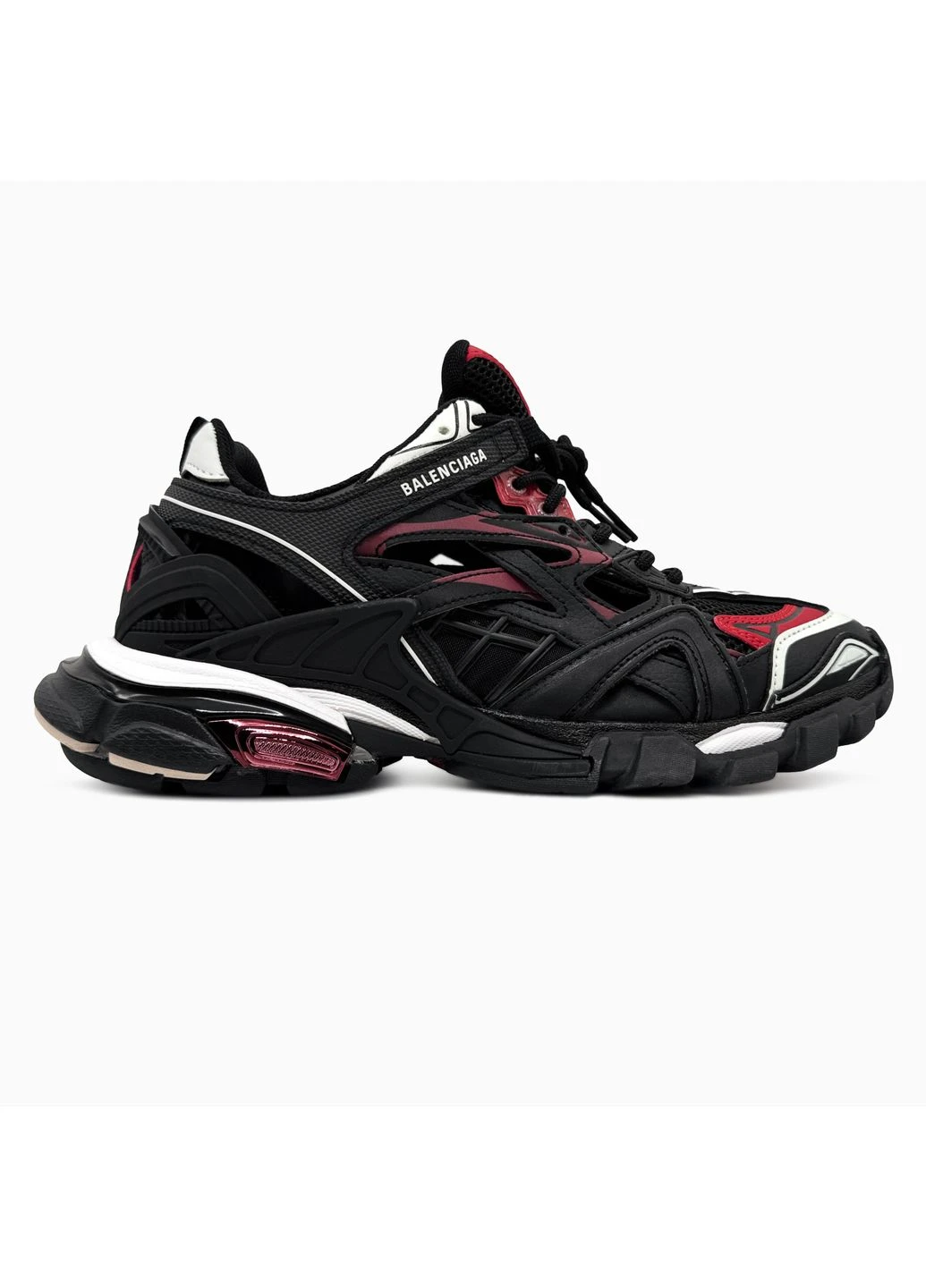 Черные летние кроссовки balenciaga track 2.0 black/red баленсиага трек No Brand