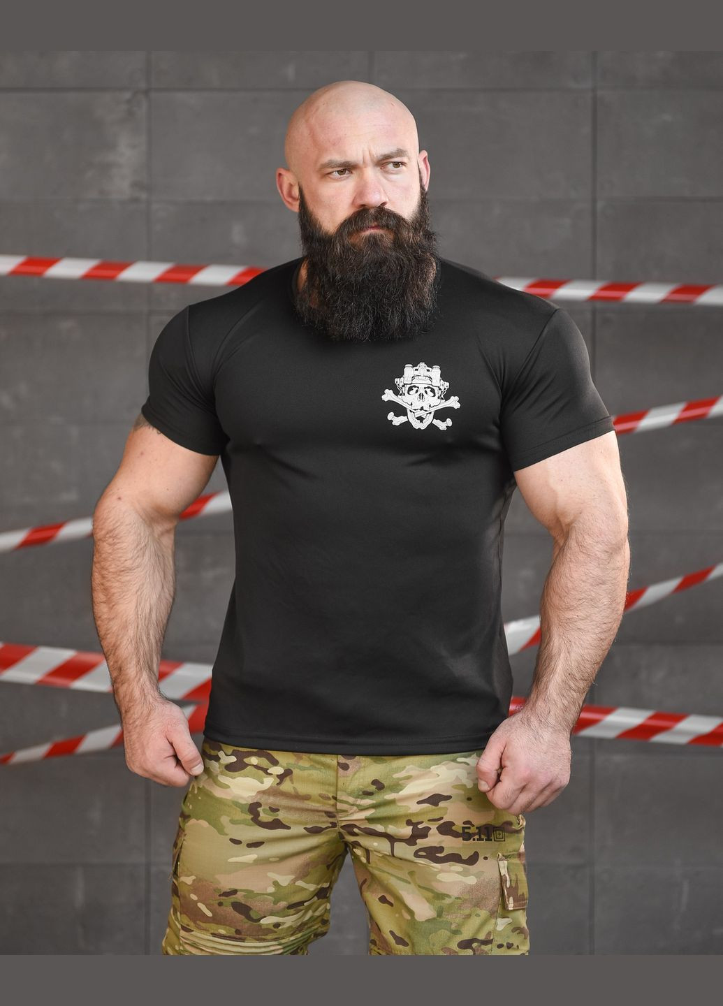Тактическая потоотводящая футболка Трон черная No Brand (319146050)
