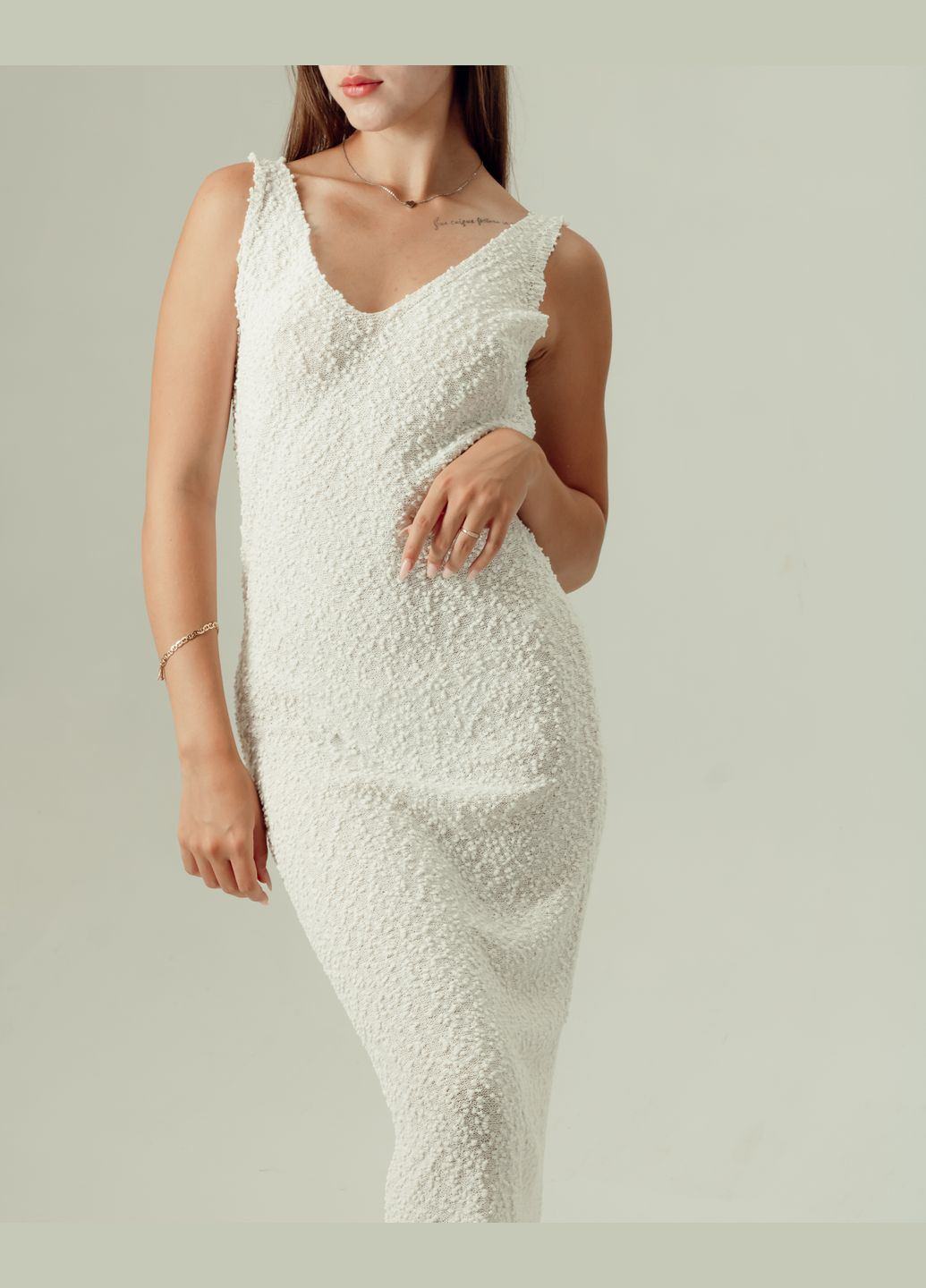 Молочна кежуал сукня жіноча довга Dilvin