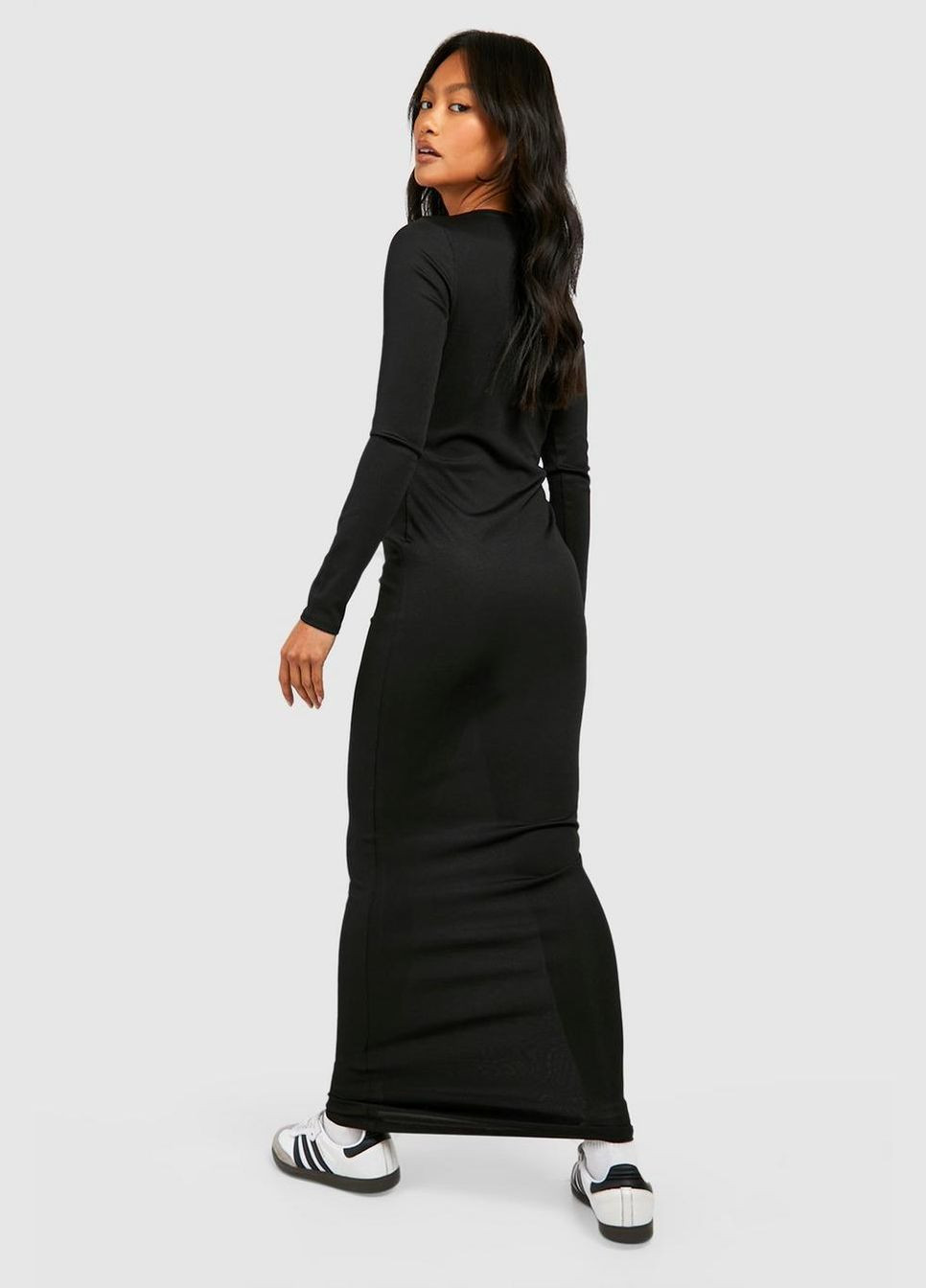 Черное повседневный платье Boohoo однотонное