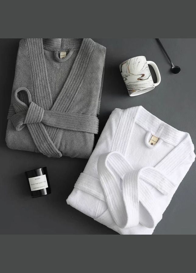 Жіночий махровий халат Hotel Softness Розмір S Сірий No Brand (309570942)