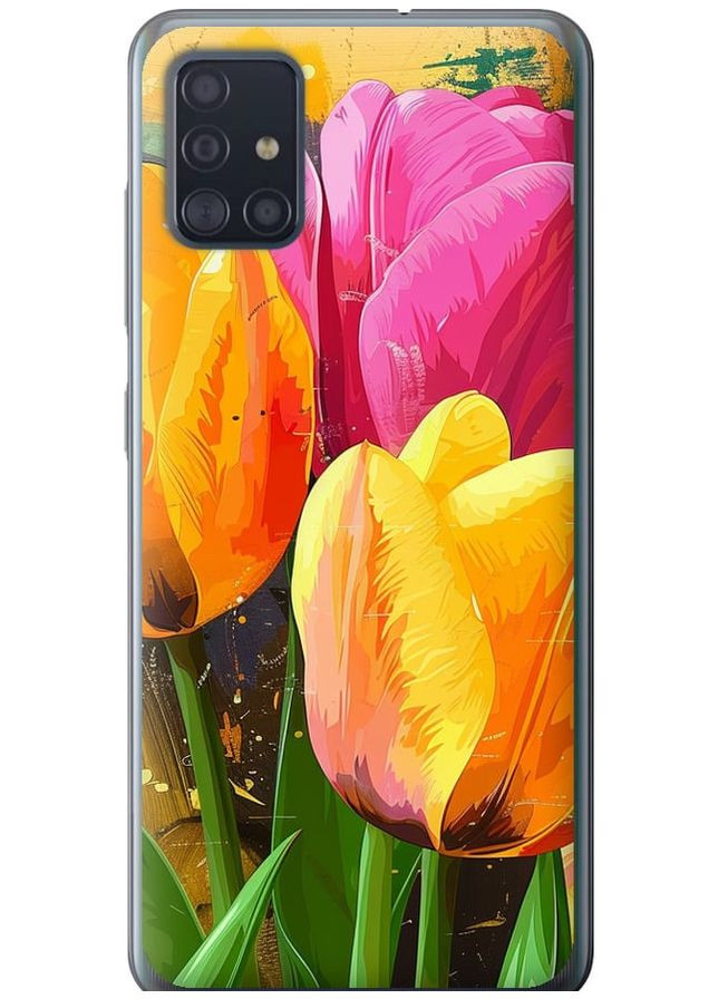 Силіконовий чохол 'Намальовані тюльпани' для Endorphone Samsung Galaxy A51 2020 A515F (282929520)