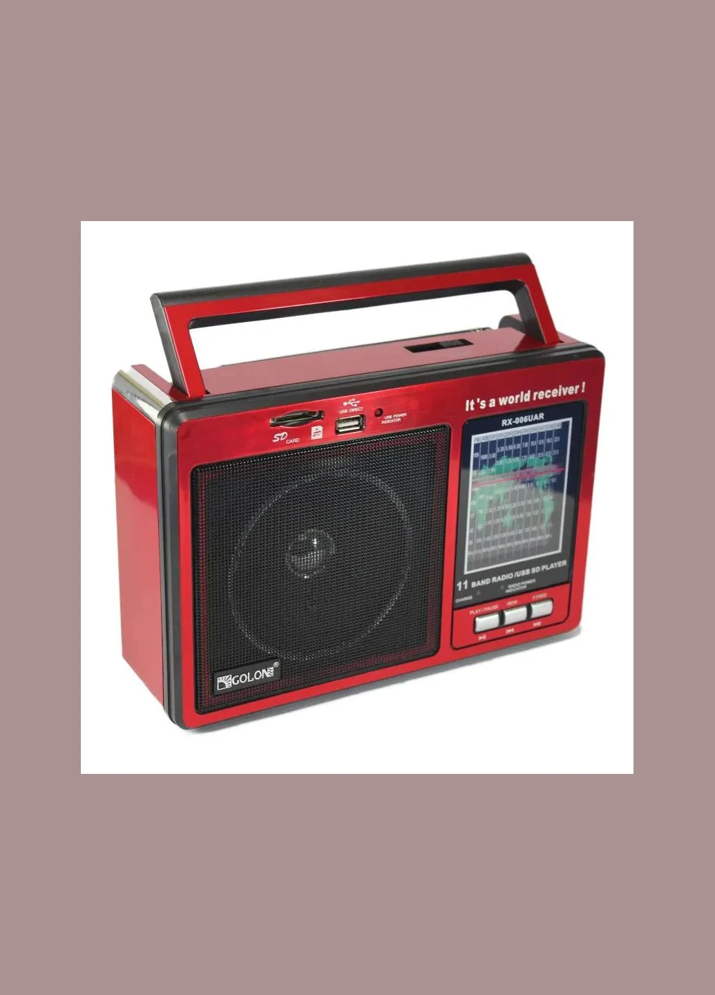 Радиоприёмник портативный аккумуляторный Golon RX-006 UAR FM радио с USB выходом Jeep (385394424)