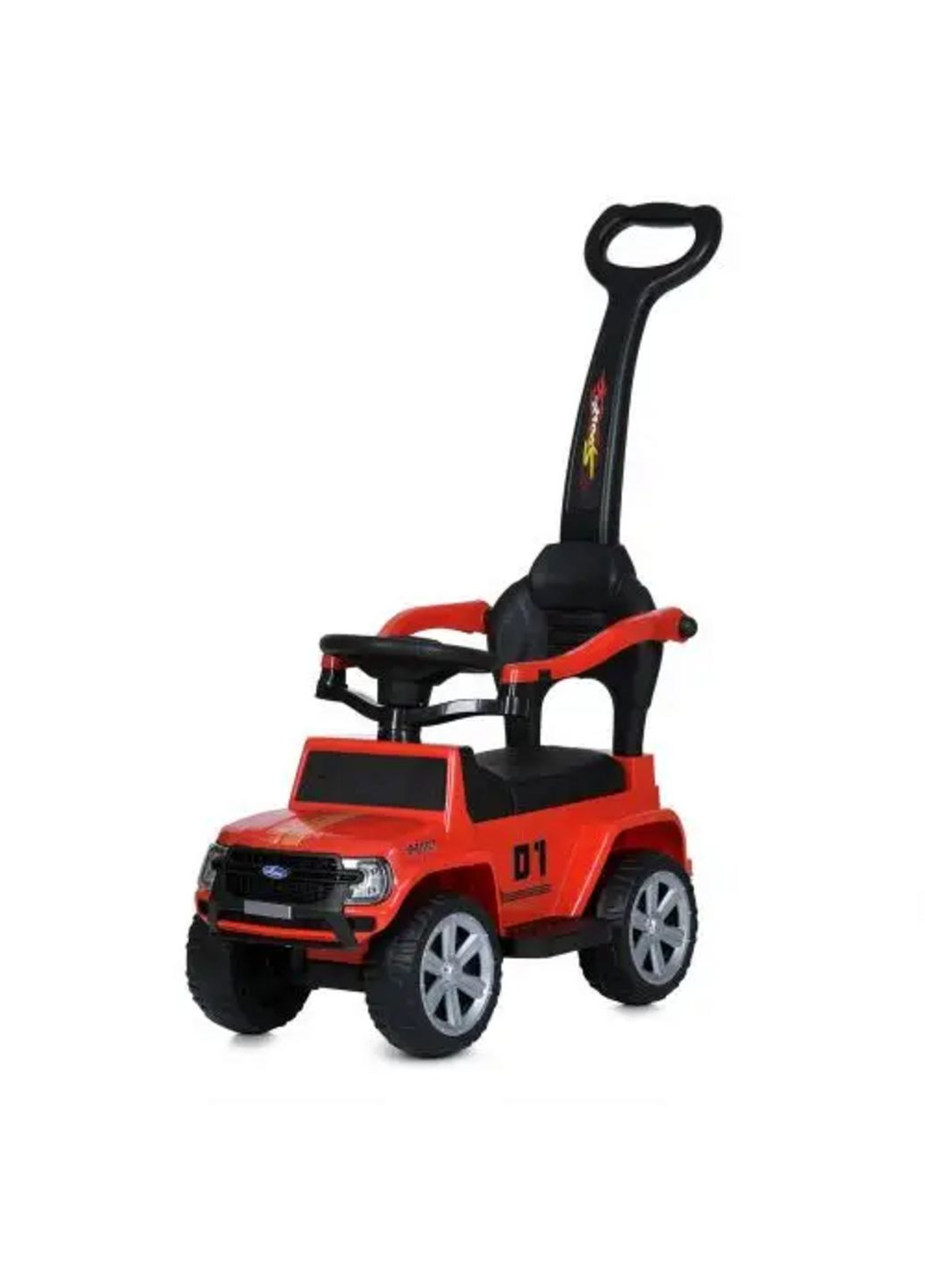 Детская каталка-толокар машина с родительской ручкой M 5804EL-3 Красный Bambi (324117248)