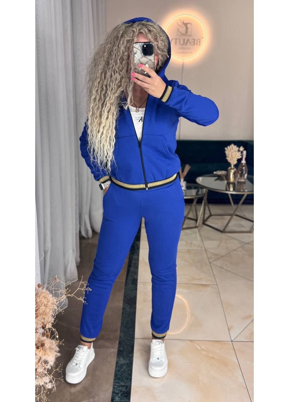 Костюм двійка тринитка на флісі+дорога фурнітура,штани та кофта з капюшоном Україна (352253590)