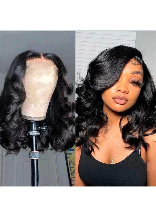 Перука хвиляста без чубчика, середня довжина 45 см "Брюнетка". Жіноча перука без чубчика унісекс China (360603964)