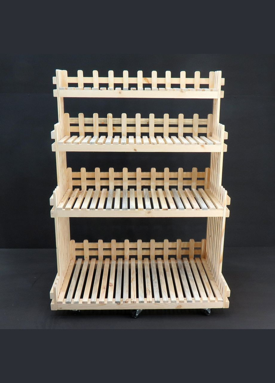 Подставка для цветов из дерева Албуфейра 100 на колёсиках бланже (ЦВТ-119601) No Brand (328227466)