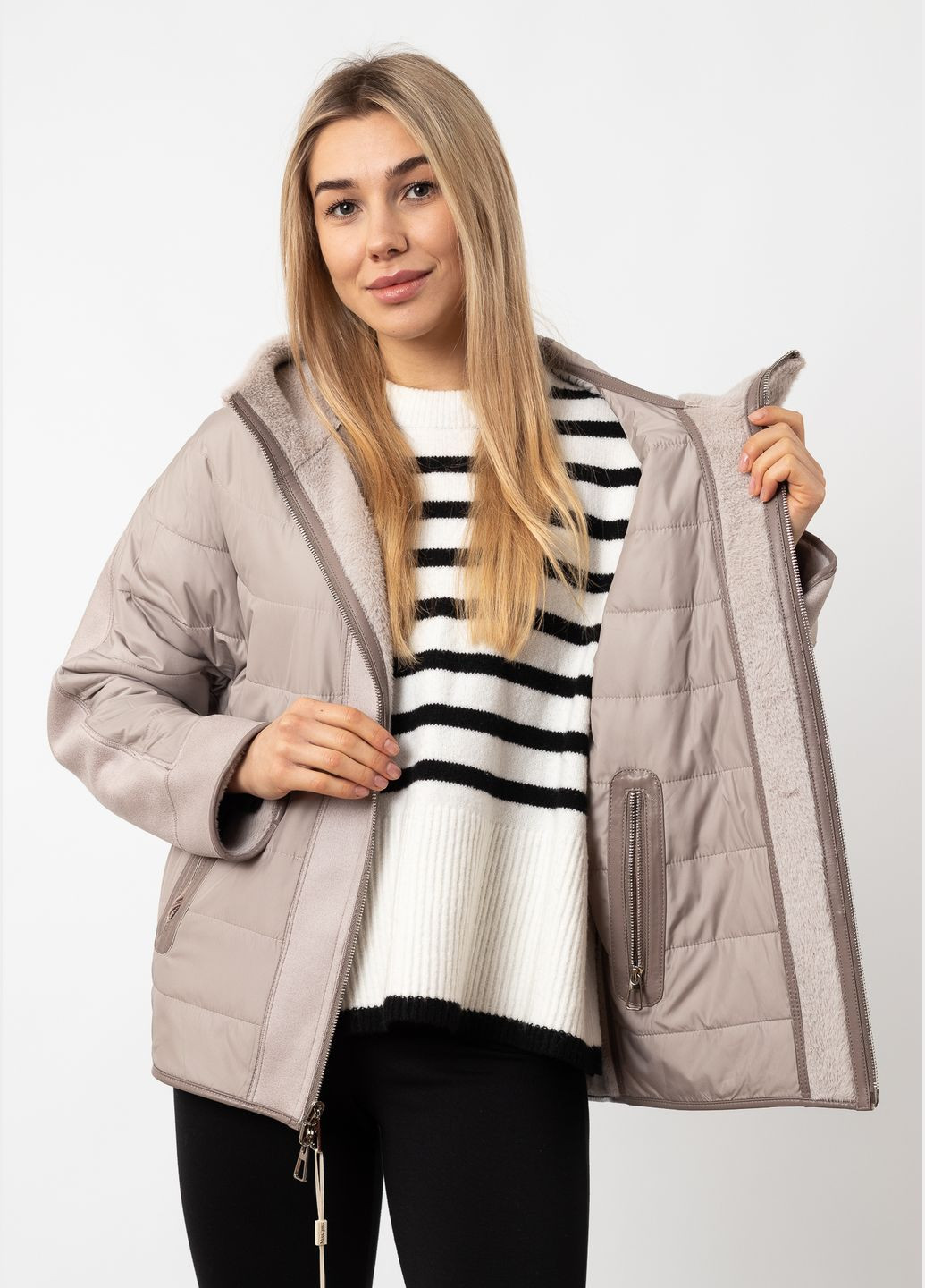 Сіро-бежева куртка (к837) MissLynx