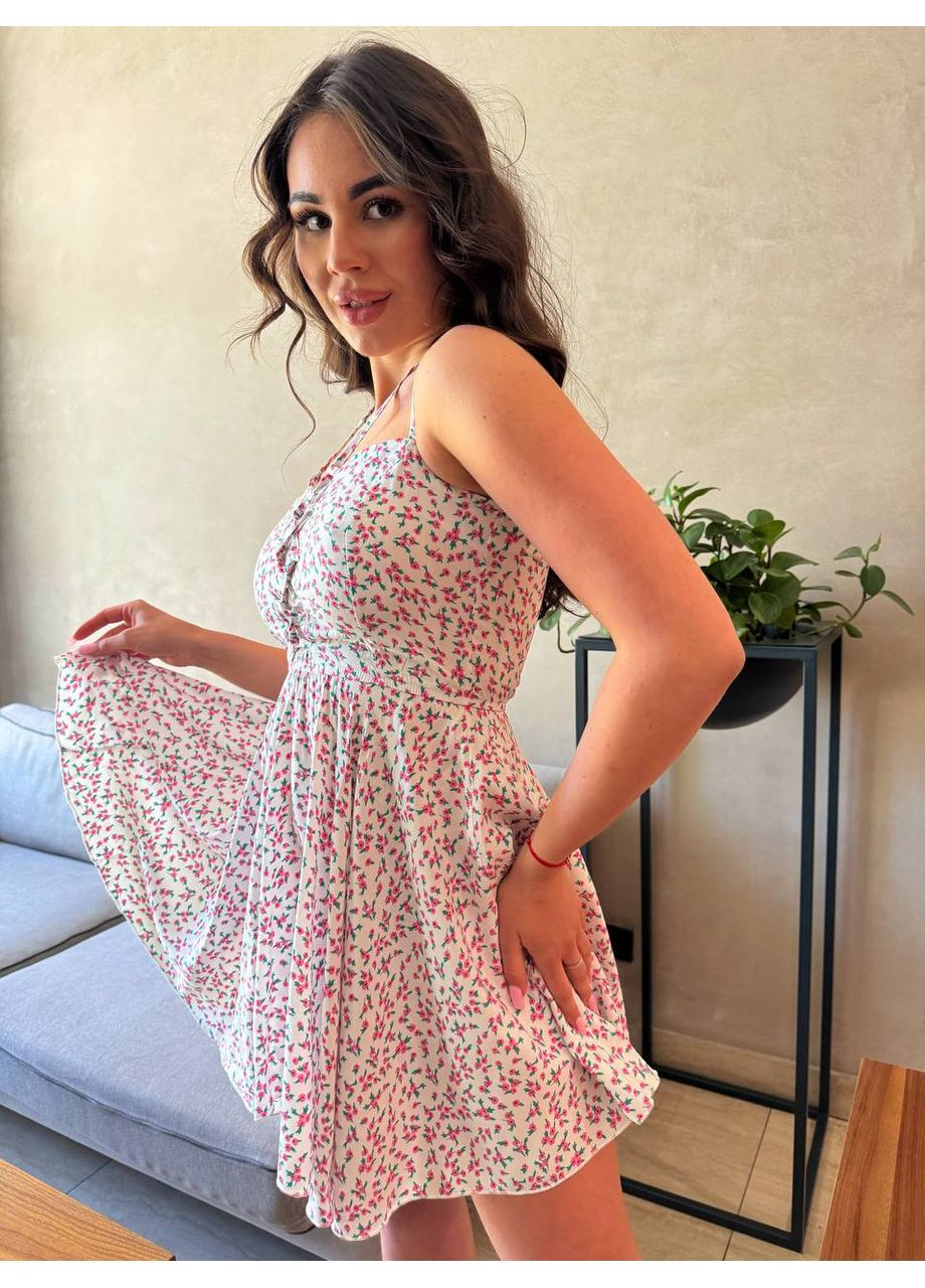 Білий святковий сукня Vione з квітковим принтом