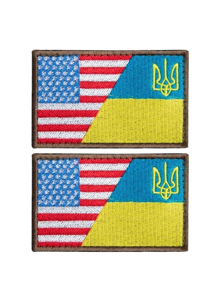 Набір шевронів 2 шт з липучкою Прапор України та США 5х8 см (800029821) TM IDEIA (394556760)