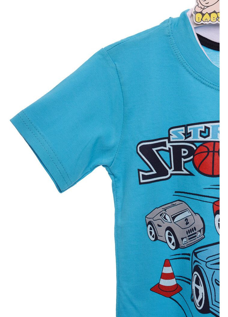 Футболка для мальчика трикотажная Sport's голубая 98 см (31702) BABYKROHA (360797363)