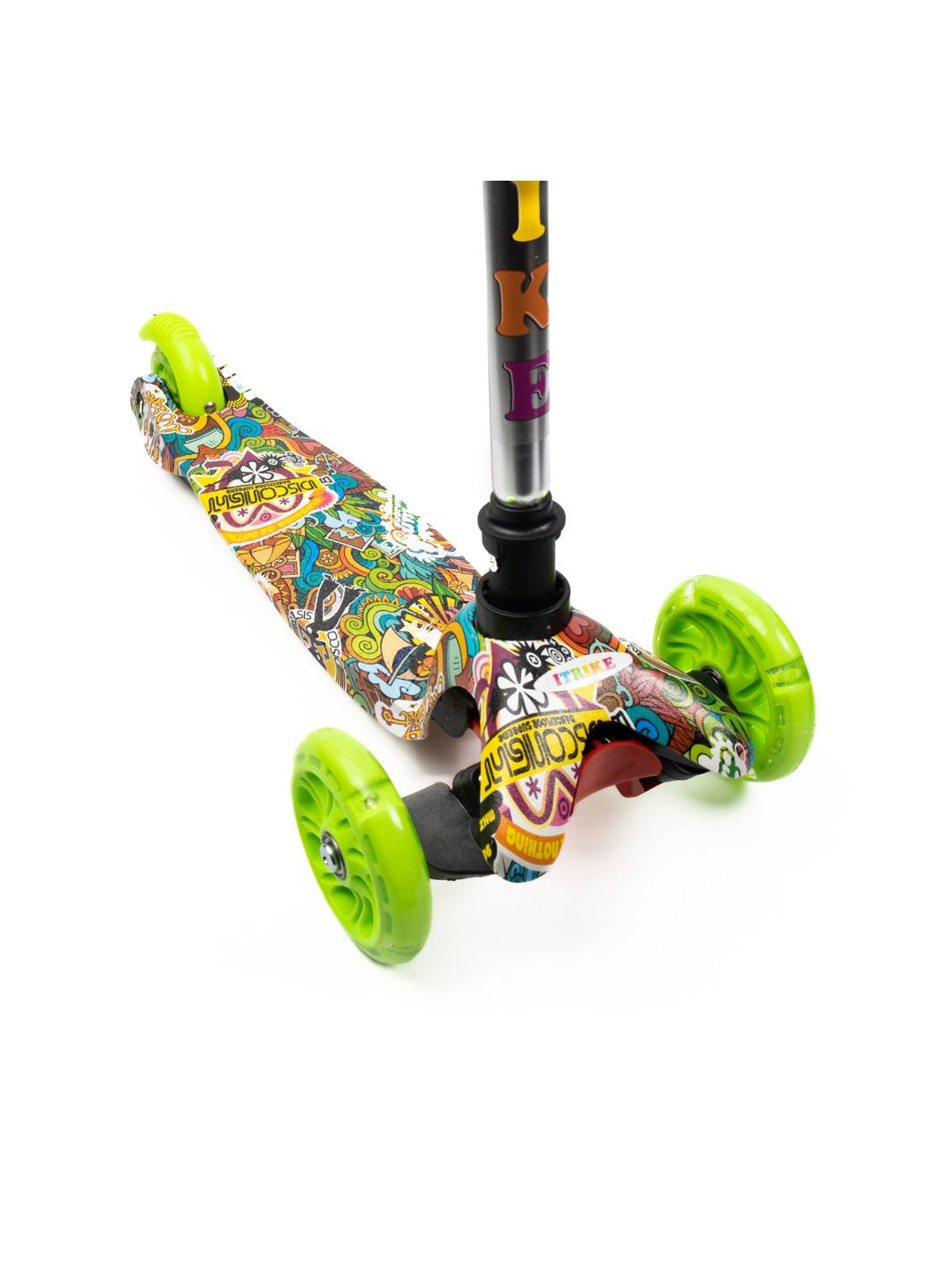 Самокат дитячий триколісний MINI BB 3-013-4-F-WP7 зі світними колесами ПУ, кермо 61-71см, Зелений iTrike (317590577)