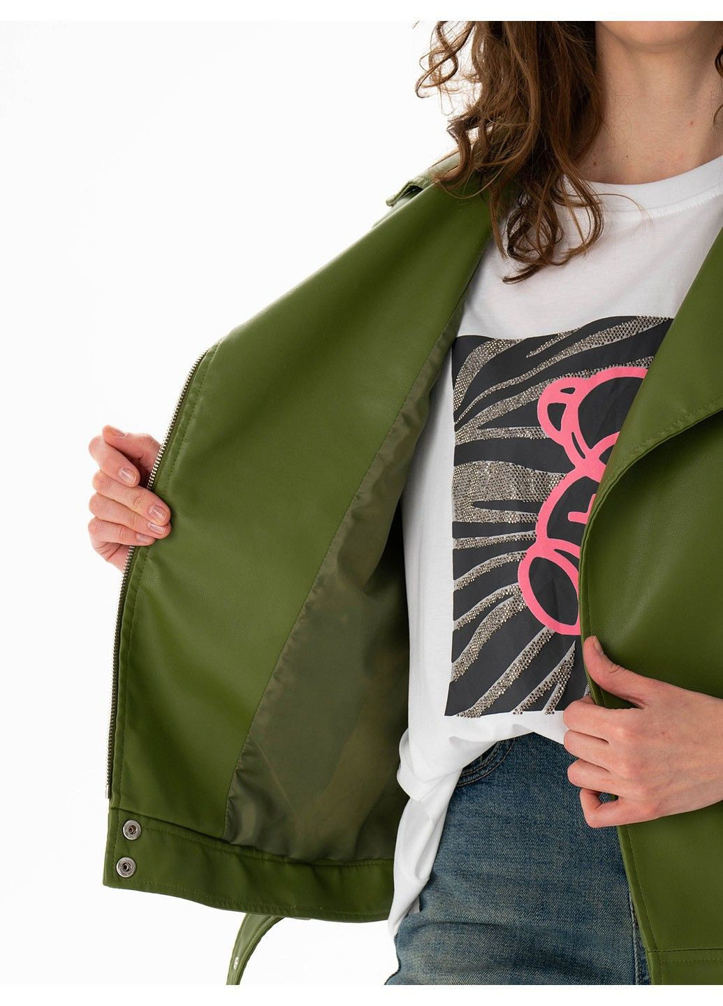 Зелена демісезонна куртка 21 - 04244 косуха AFTF BASIC