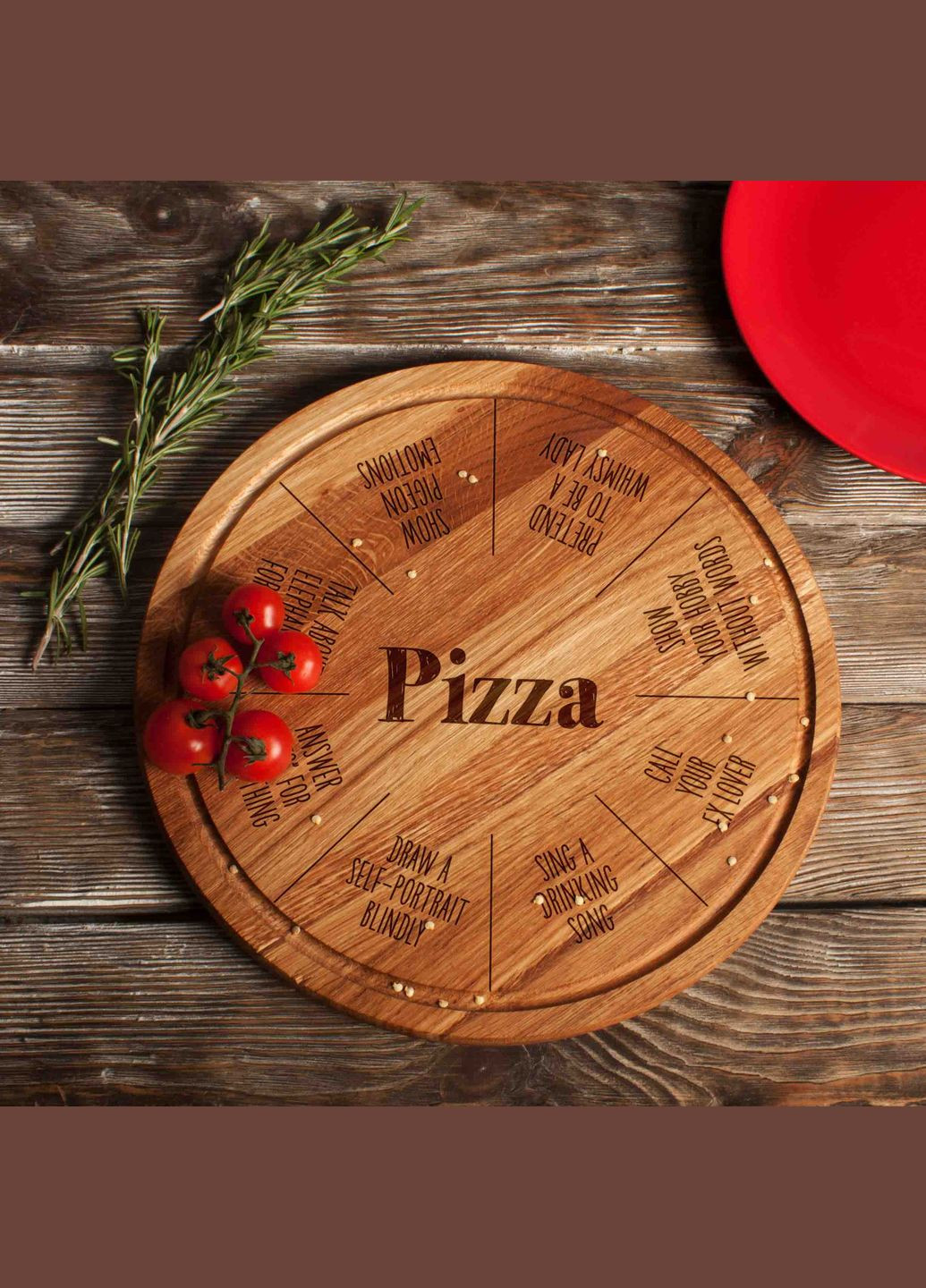 Доска для нарезки "Pizza Board Game", 30 см, английская BeriDari (293509476)