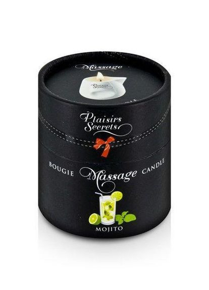 Масажна свічка Plaisirs Secrets Mojito (80 мл) подарункове паковання, керамічний посуд No Brand (303882958)