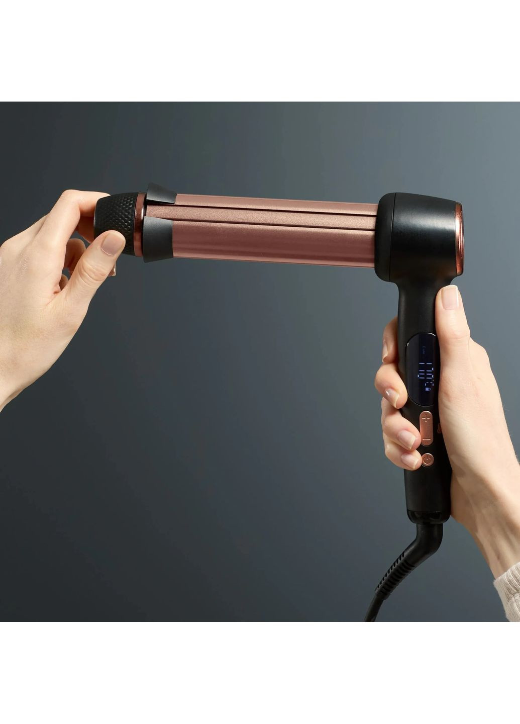 Стайлер Twist Curl, автоматичний, темп.режимів-4, 150C–210С, кераміка, рукавиця та термопідкладка, чорно-золотий Rowenta (360396092)