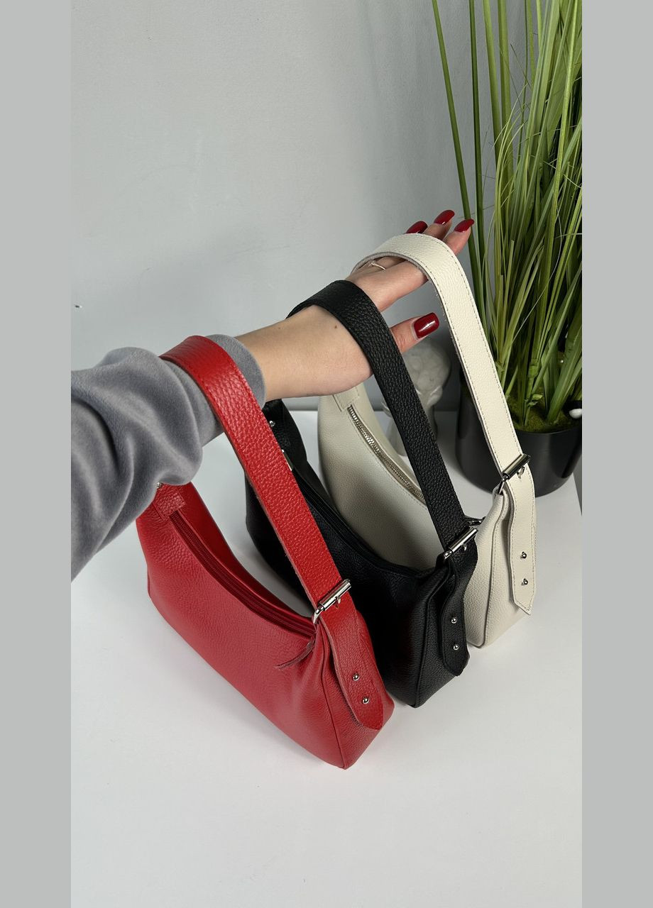 Жіноча шкіряна сумочка, Стильна сумка з натуральної шкіри, маленька чорна сумка на плечі No Brand (354721417)