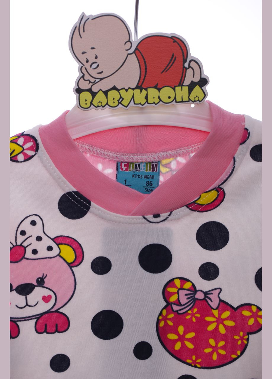 Розовая всесезон пижама для девочки трикотажная в горох светло-розовая cit cit kids см (44782) BABYKROHA