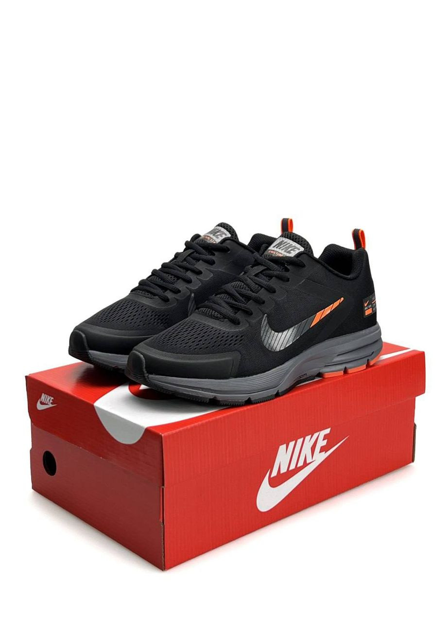 Чорні Осінні кросівки чоловічі nike No Brand Zoom Structure 17x Black Grey Orange