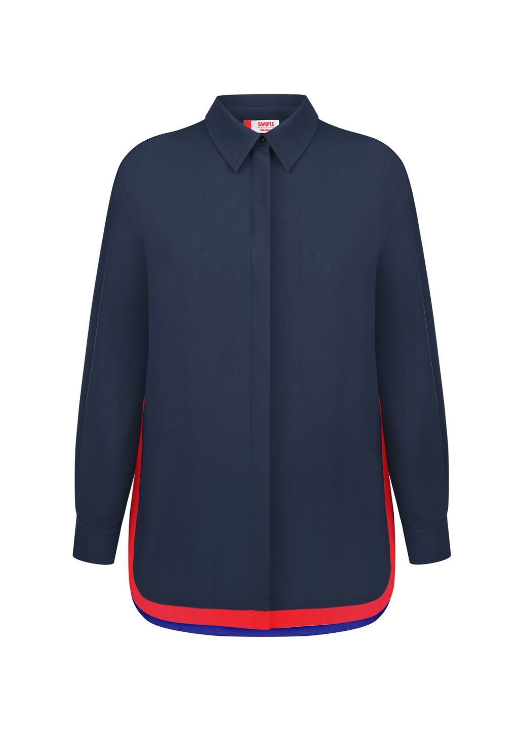 Синяя кэжуал рубашка Dolcedonna с длинным рукавом