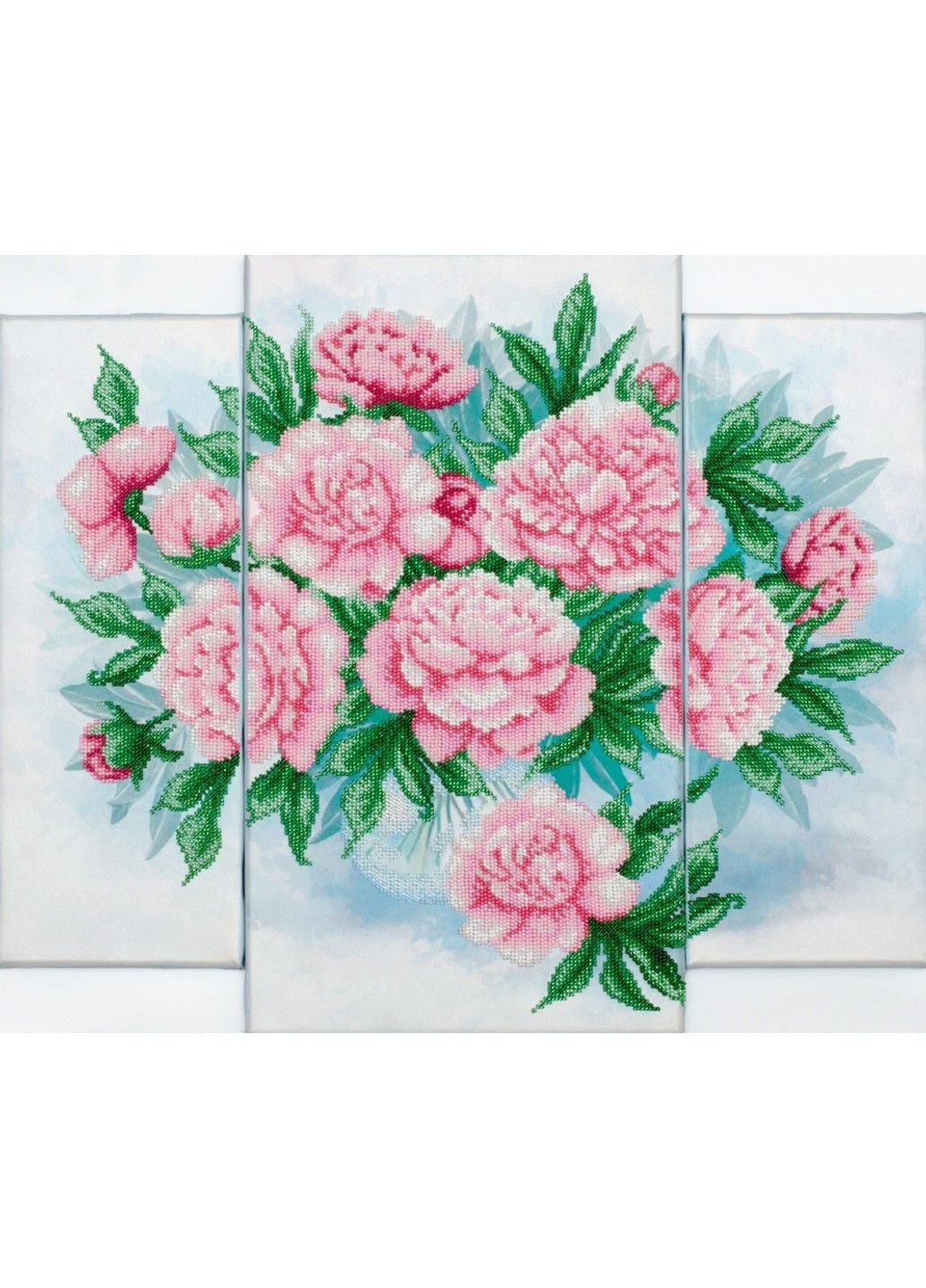 Набор для вышивки бисером Букет пионов в вазе цветы модульная полиптих 49,5х42 см ТН-1083 No Brand (333164863)