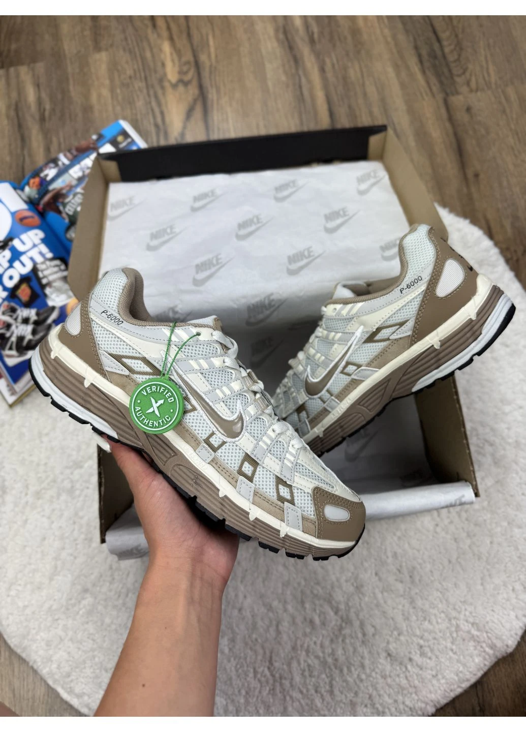 Білі кросівки чоловічі nike p-6000 beige white найк п-6000 білі демісезон No Brand