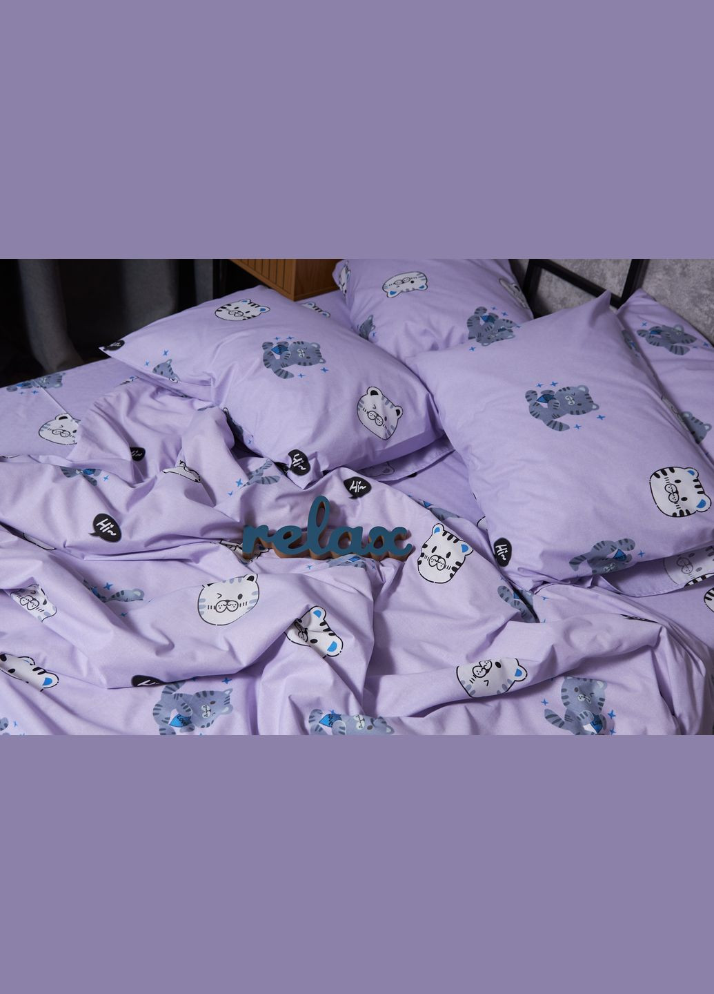 Комплект постільної білизни Бязь Gold Люкс King Size 220x240 наволочки 4х50х70 (MS-820004028) Moon&Star Hello Kitty (288536237)