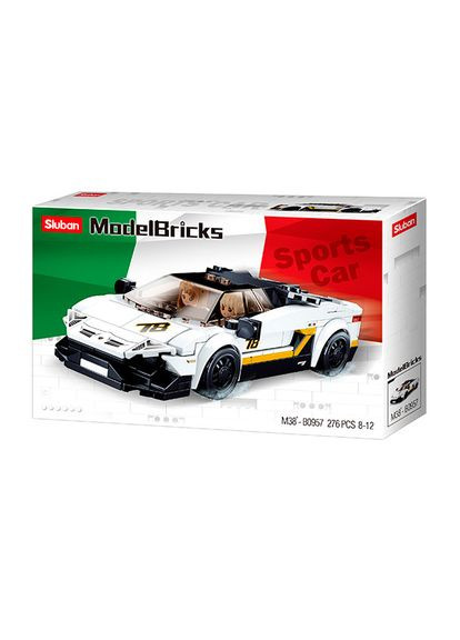 Конструктор Model bricks Гоночна машина біла (M38-B0957) Sluban (370623457)