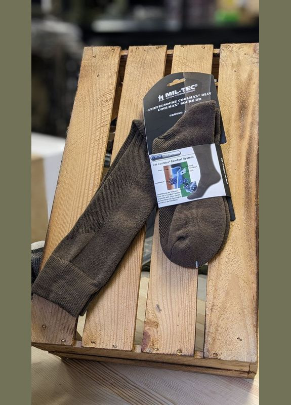 Носки тактические высокие гольфы р. Олива кулмакс (3 SEASONS) STIEFELSOCKE COOLMAX OLIV (13013001-42-43) Mil-Tec (311202801)