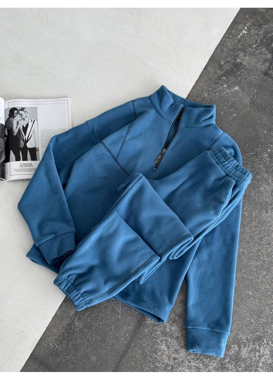 Теплий модний спортивний костюм жіночий фліс джогери+кофта на затяжці No Brand (365063663)